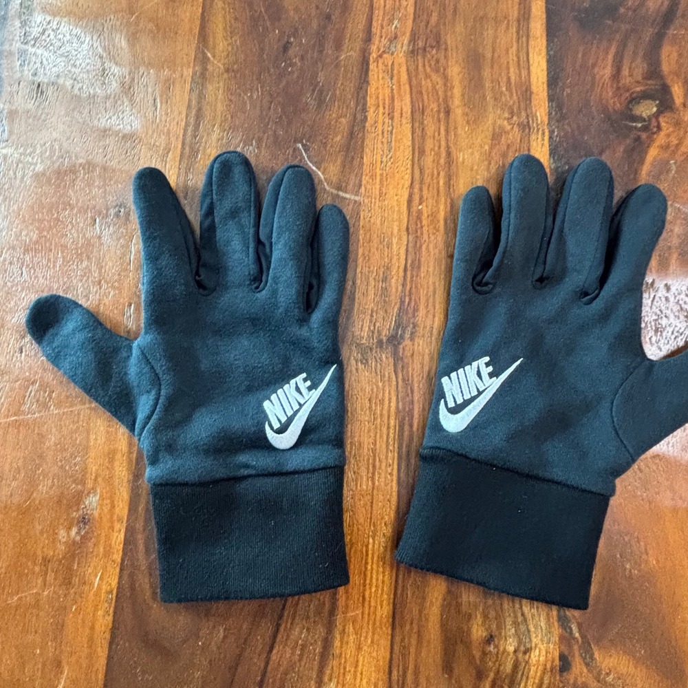 Nike Black Fleece Lined Touchscreen Athletic Gloves Large 3111-TA Mens Womens